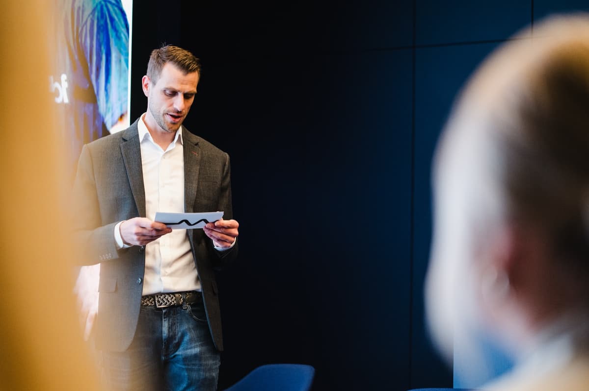 Präsentation der neuen Marke beim Team-Event